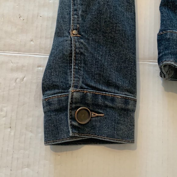 Contrast Womens Blue Denim Jean Jacket Button Closer Size Small - Picture 4 of 12